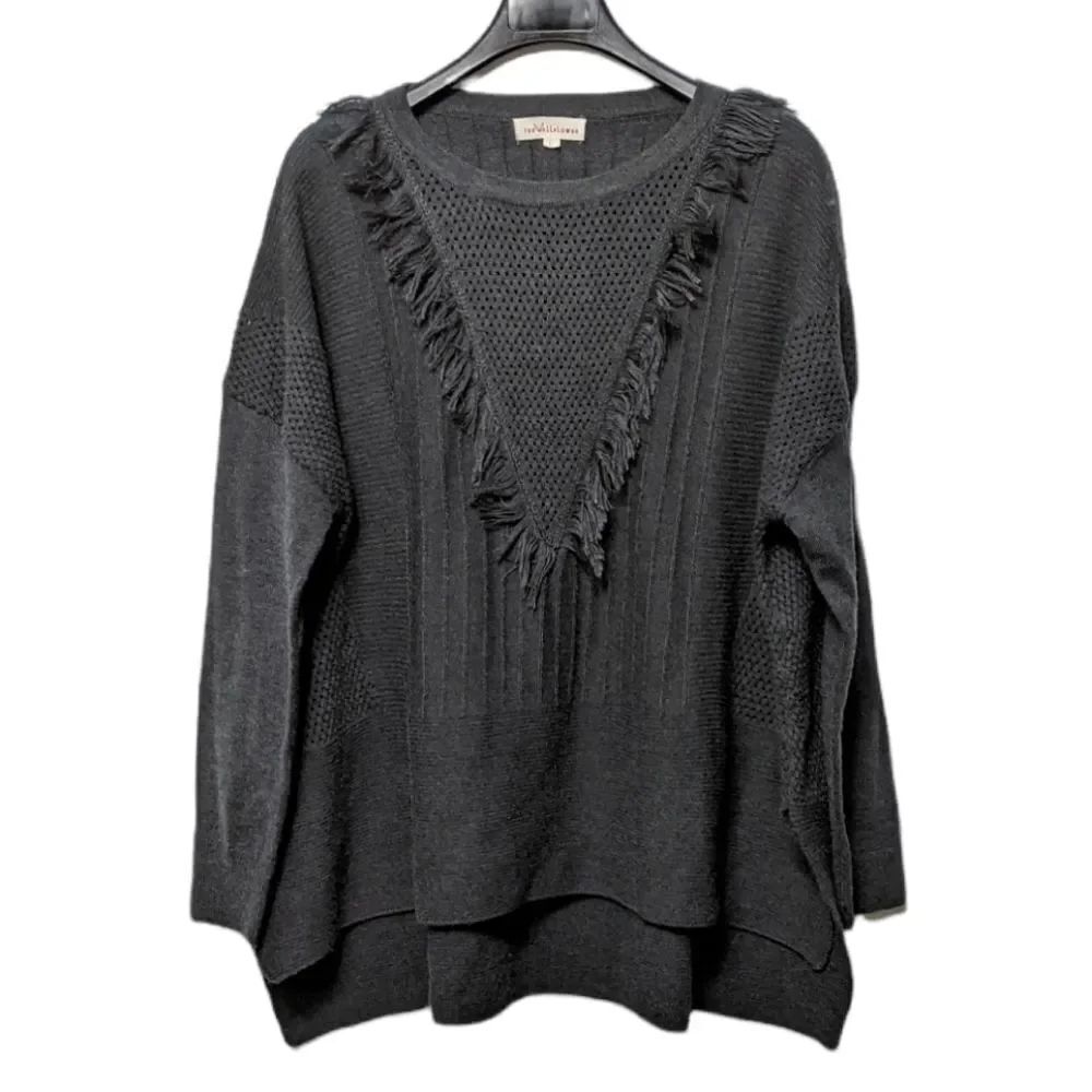 WALLFLOWER Oversized Fringe Wool Sweater L
